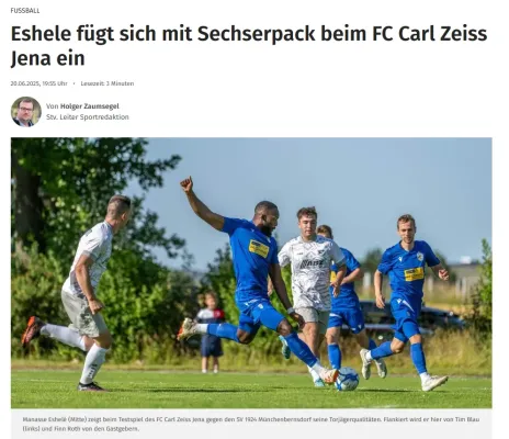 SV 1924 Mbdf - FC Carl Zeiss Jena  / 101-jähriges