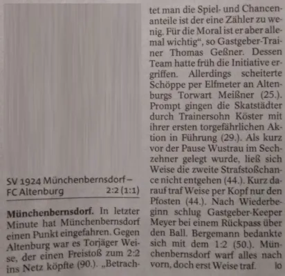 10.09.2016 SV 1924 M`bernsdorf vs. FC Altenburg